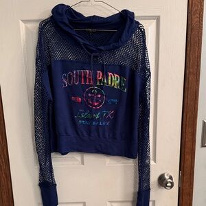 NWT LA CLASS Navy Mesh Hoodie‎ - L